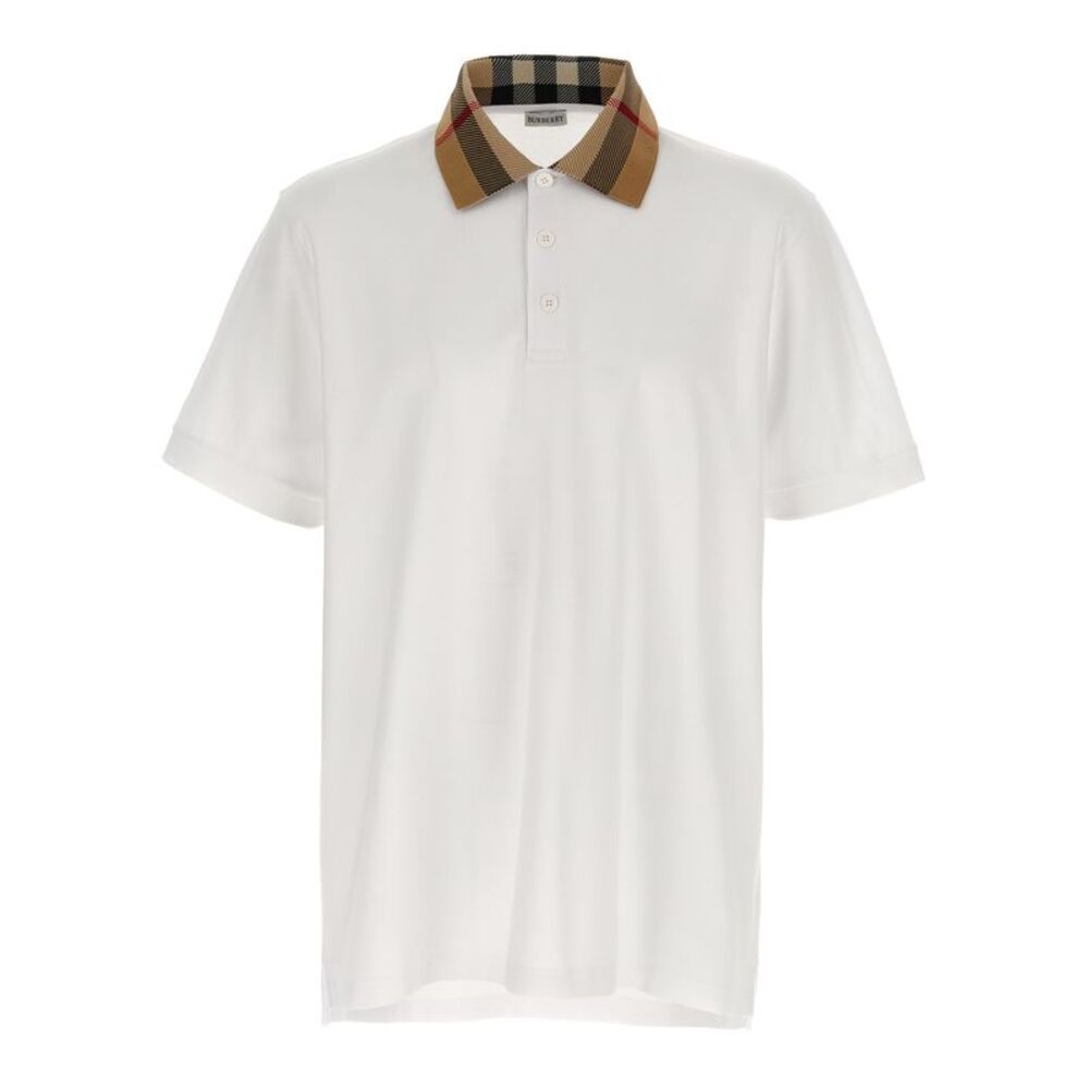 Burberry White Cotton Polo Men's Shirt